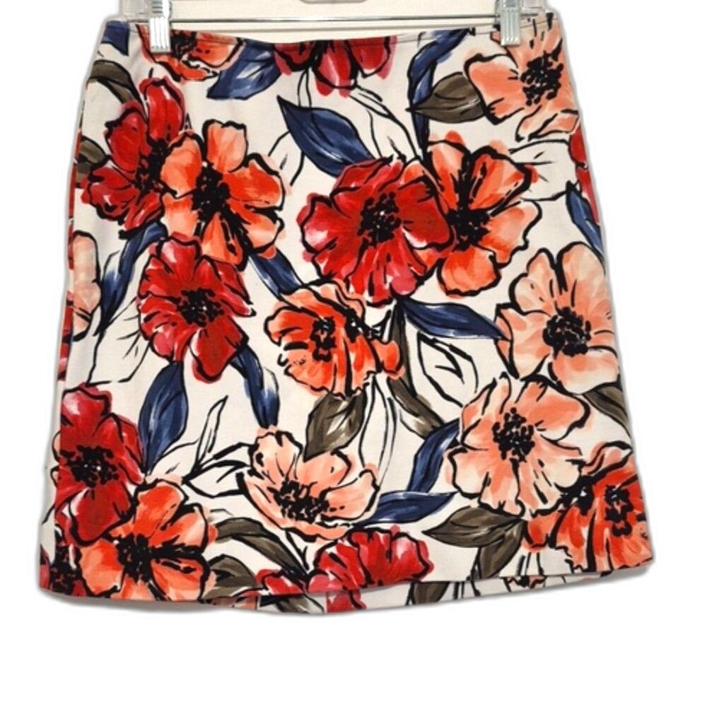 Etcetera Floral A-Line Mini Skirt Size 6 Career Office Stretch Pencil Skirt